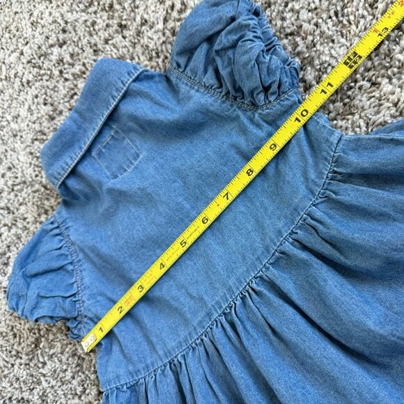 Levi's Bubble Short Sleeve Button Up Collared Denim Dress Girl's Size 2T - Picture 7 of 10